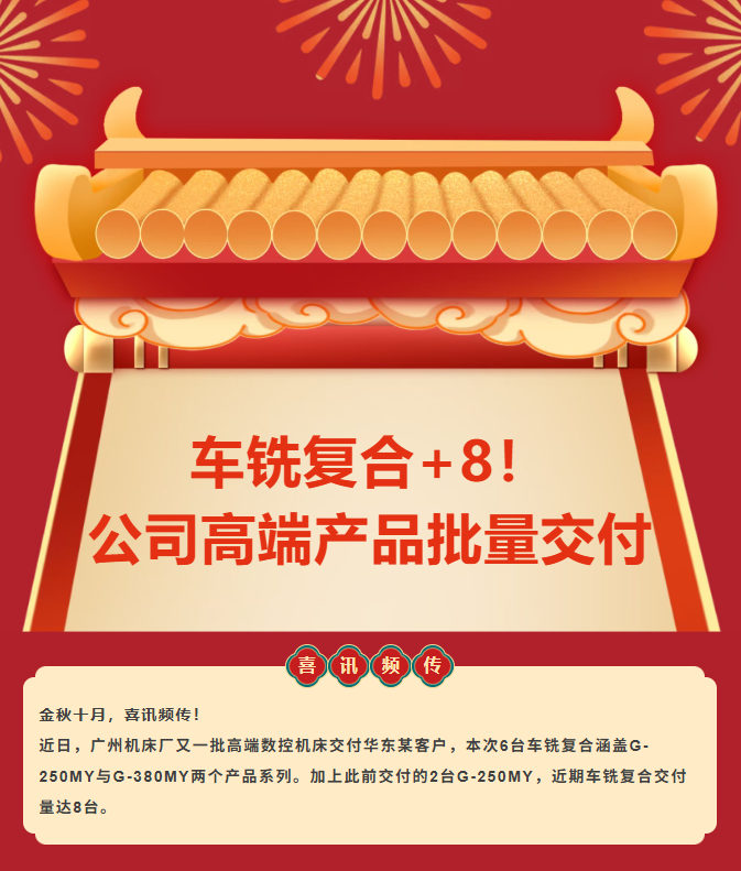 車銑復合+8！公司高端產品批量交付！(圖1)